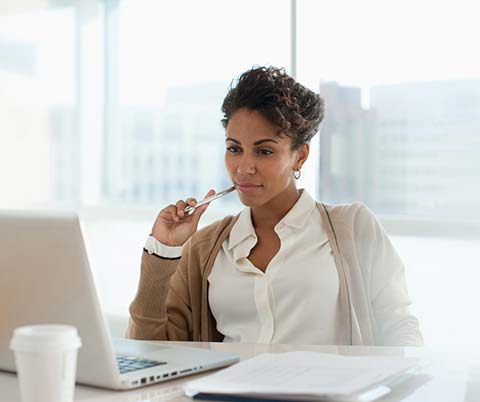 Lady working in an office