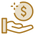 Coin in hand icon